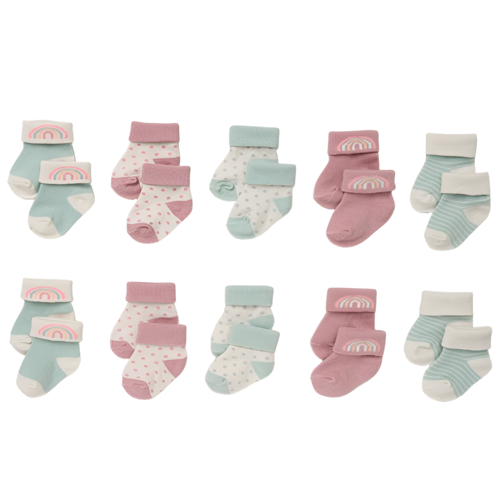Rainbow cotton ankle socks (10 pack)