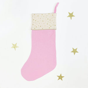 Starry Christmas Stocking Pink