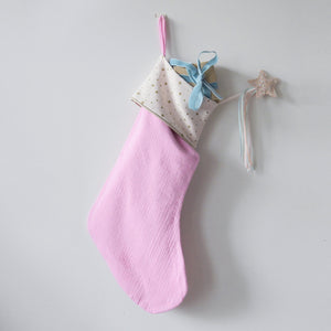 Starry Christmas Stocking Pink