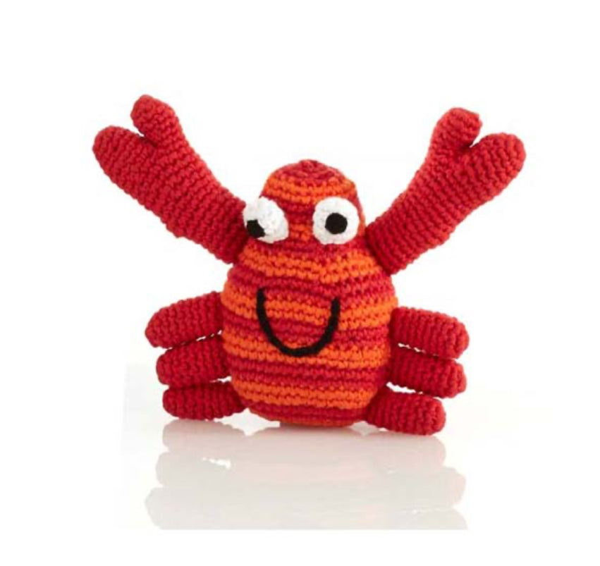 Crochet Toy Handmade Fairtrad Crab Rattle