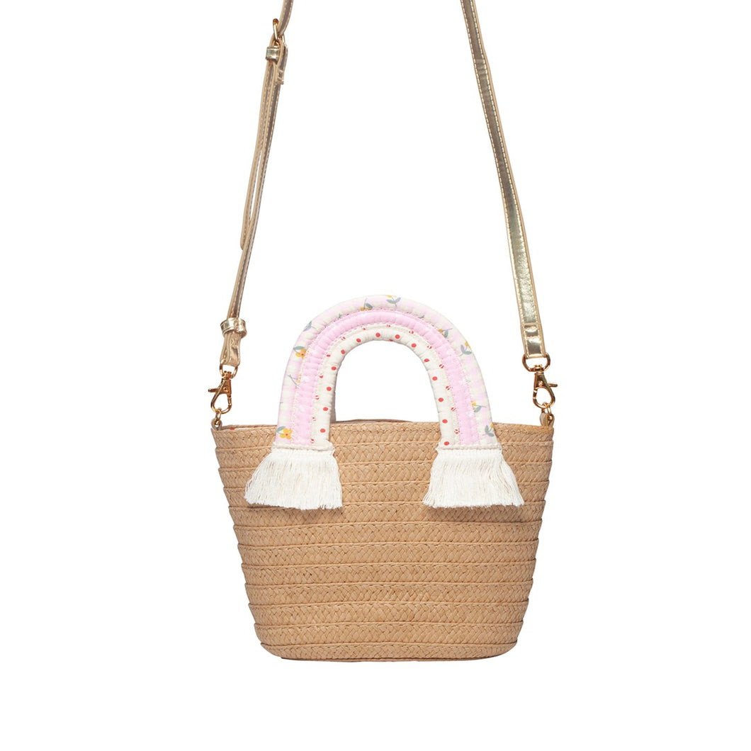 Picnic Rainbow Handle Basket Bag