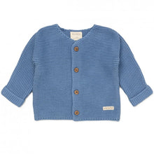 Load image into Gallery viewer, Organic cotton knit cardigan dusky blue
