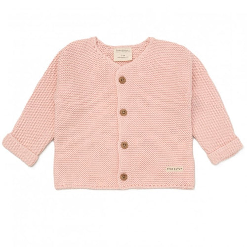 Pink organic cotton knit cardigan
