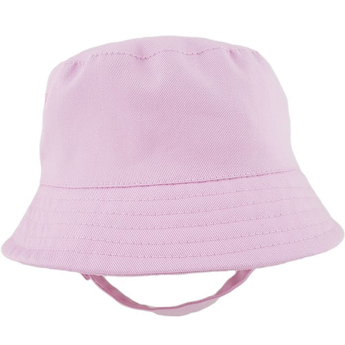 Pink bucket hat with strap