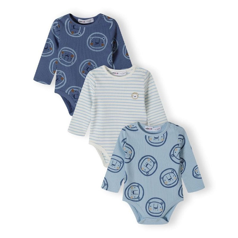 Rib 3 pack lion boys bodysuit