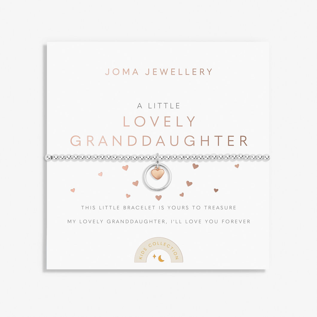 Kids' A Little 'Granddaughter' Bracelet In Silver And Rose Gold Plating