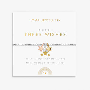 Kids' A Little 'Three Wishes' Bracelet In Silver, Gold & Rose Gold Plating