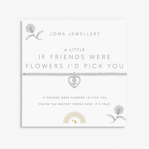 Kids' A Little 'If Friends Were Flowers I'd Pick You' Bracelet In Silver Plating