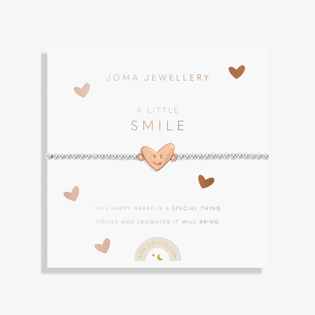 Kids' A Little 'Smile' Bracelet In Silver And Rose Gold Plating