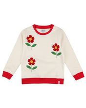 Load image into Gallery viewer, FLOWER EMBROIDERED SWEATSHIRT