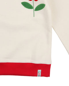 FLOWER EMBROIDERED SWEATSHIRT