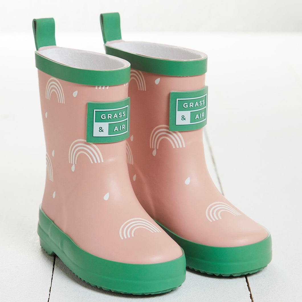 Pink Rainbow Wellies