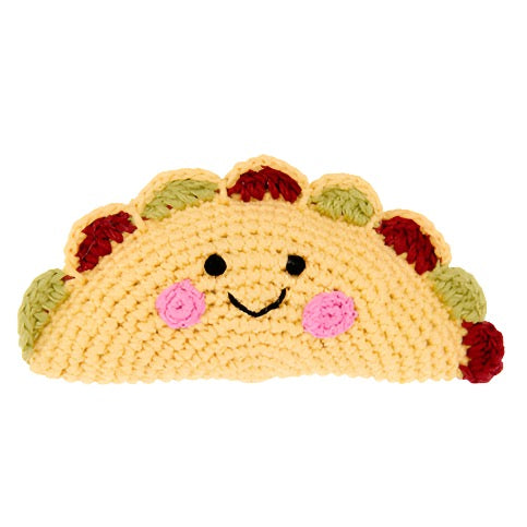 Crochet Toy Handmade Fairtrade Friendly Taco Rattle