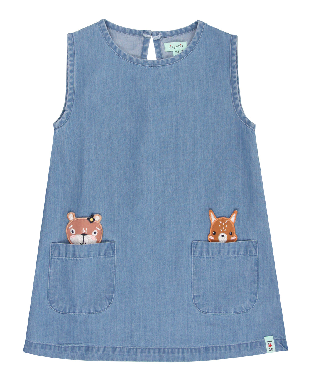 LILLY + SQUIRREL POCKET DENIM DRESS