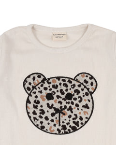 ANIMAL JACQUARD APPLIQUE BEAR TOP