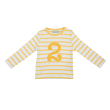 Load image into Gallery viewer, Buttercup &amp; White Birthday Top (Available in ages 1-5)