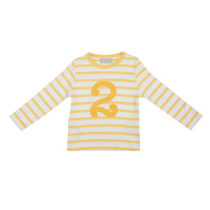 Buttercup & White Birthday Top (Available in ages 1-5)