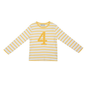 Buttercup & White Birthday Top (Available in ages 1-5)