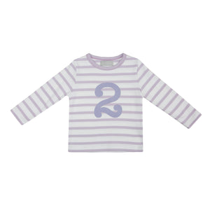 Parma Violet & White Number Top (Available in ages 1-5)