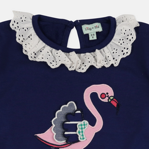 Flamingo Applique Sweatshirt
